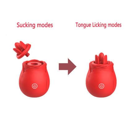 The 2 in 1 Rose Tongue Licking & Sucking Vibrator