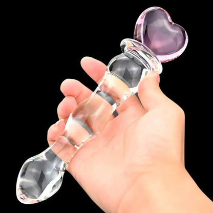 The Peach Heart Glass Dildo