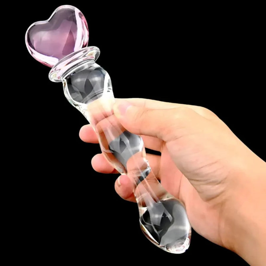 The Peach Heart Glass Dildo