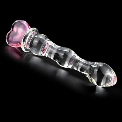 The Peach Heart Glass Dildo