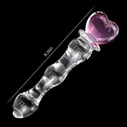 The Peach Heart Glass Dildo