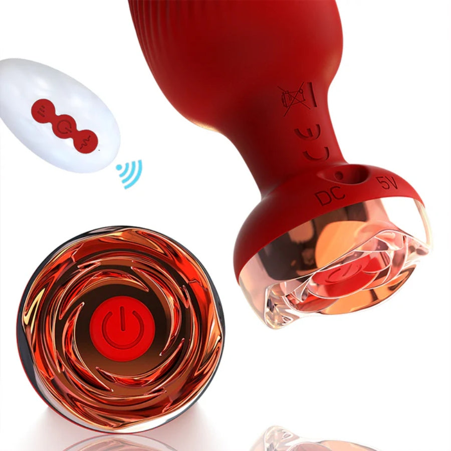 The Rose Vibrating Butt Plug