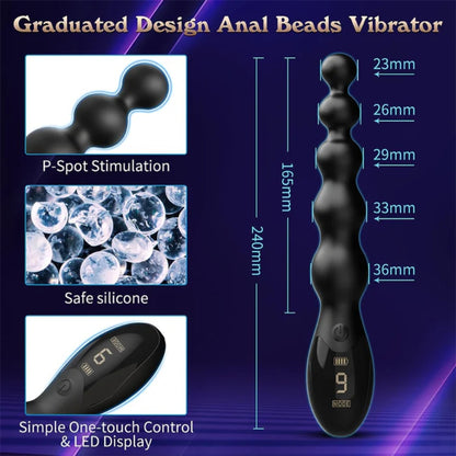 Vibrating Anal Beads with LED Display